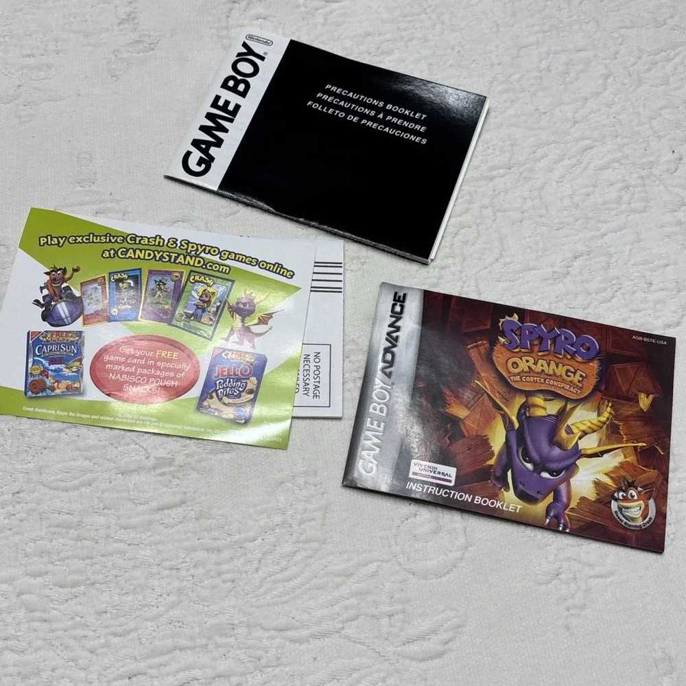Spyro Orange The Cortex Conspiracy Game Boy Advance GBA Gameboy Manual
